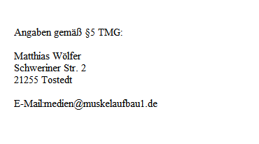 Anschrift für M1 Impressum